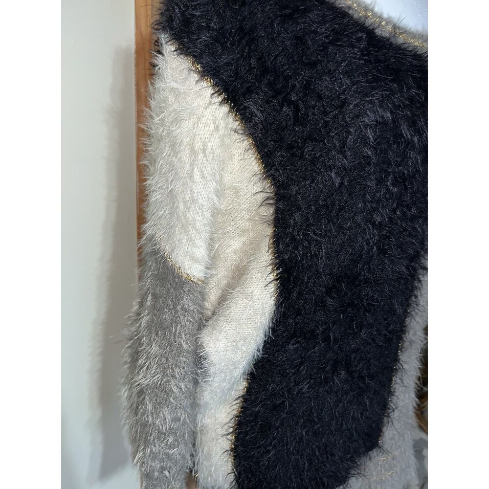 Gorgeous Dex Fuzzy Soft Color Block Furry Sweater… - image 5